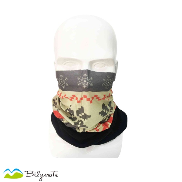 Polar fleece scarf neck gaiter with seamless badnana
