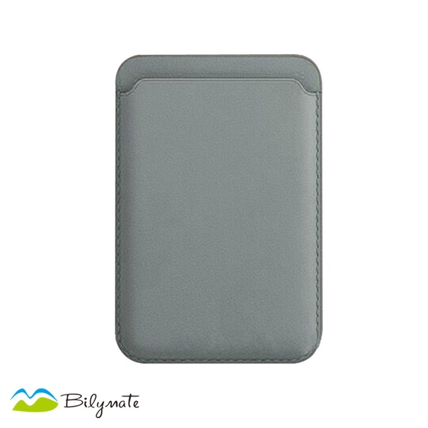 Gray iphone back magnet stick leather card holder
