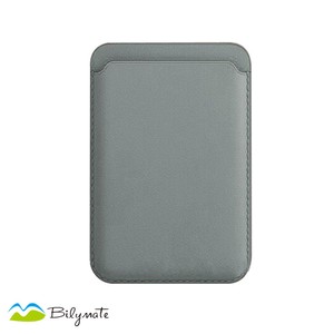 Gray iphone back magnet stick leather card holder