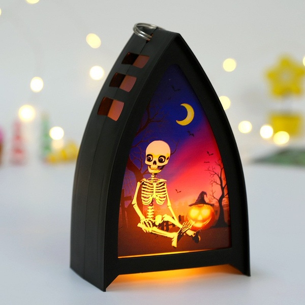 Halloween Decorative Pumpkin Lantern with Flameless LED Lighted Candle