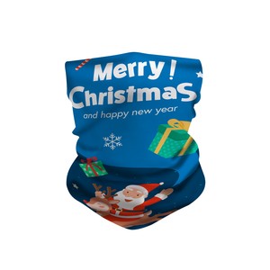 Christmas Neck Gaiter Balaclava Bandana Christmas Printed Santa Claus Face Covering Scarf Adult Winter thicker Bandana