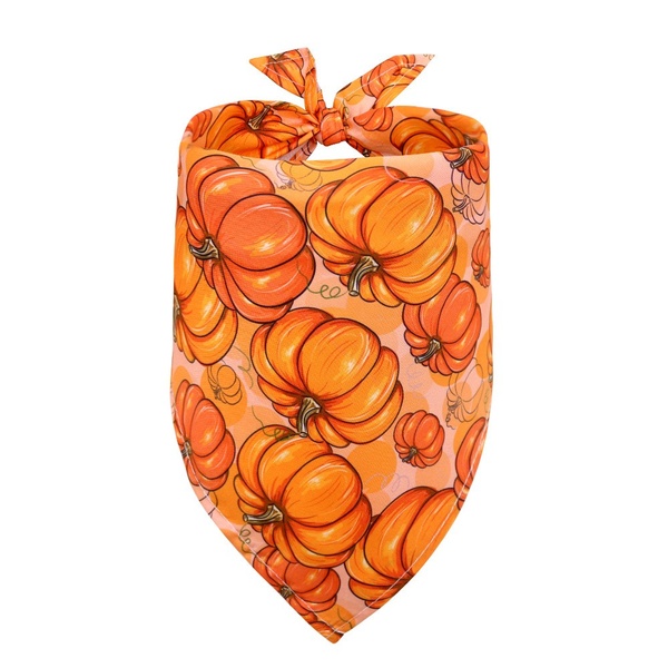 Thanksgiving Pet Bandana Fall Dog Bandanas Dog Fall Clothes Accessories Maple Leaf Pumpkin Patterned Autumn Pet Triangle Scarf Bibs
