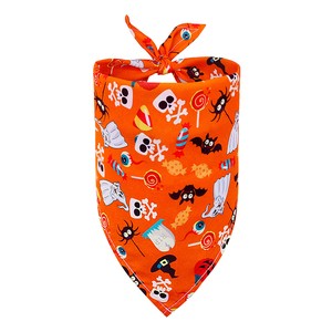 Halloween Dog Bandanas Triangle Bibs Dog Scarf Accessories Washable Pumpkin Bat Cat Scarf for Halloween Party Pet Costume
