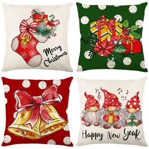 Dreamcountry Christmas Pillow Covers 18x18 Inches Linen Holiday Pillow Cases for Couch Sofa Car Home Christmas Decorations and Farmhouse Decor