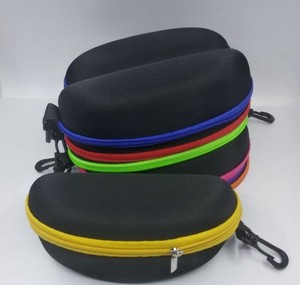 Portable Travel Zipper Eyeglasses Frame glasses Case Hook For Mens and womens