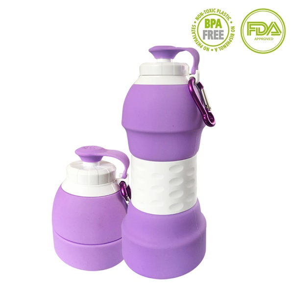 Foldable Collapsible Water Bottle, Silicone Anti with Leak Proof