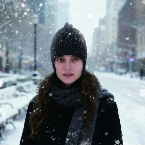 Reflective Winter Beanie with Ear Protection - Double Layer Knit