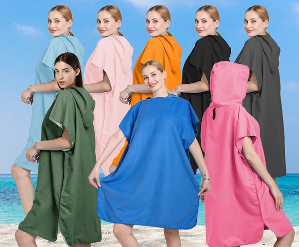 Quick-drying Cloak Bath Towel, Wearable Hooded Beach Robe, Super