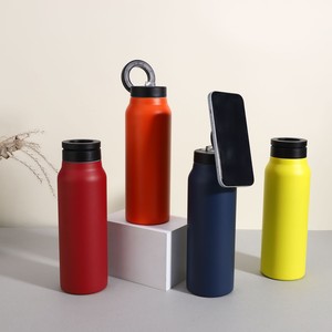 24 OZ stainless steel thermos bottle mobile phone bracket adapter leak-proof gym and office kettle
