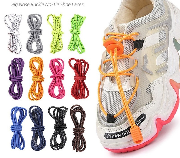 Reflective No Tie Shoelaces - Elastic Lock Laces for Sneakers, Running Shoes, Kids & Adults, One Size Fits All, Quick Lock, No Tie, Tieless Shoelaces