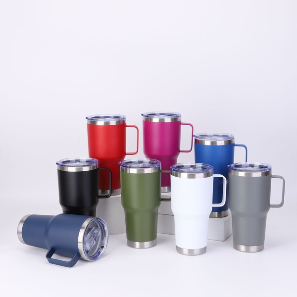 20 oz 30 oz Stainless Steel Travel Coffee Mug with Lid and Handle