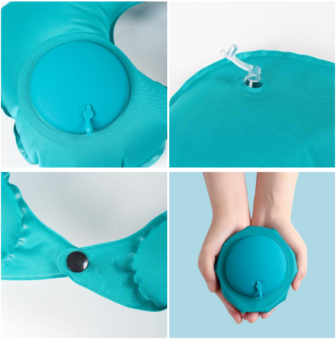 Foldable inflatable pillow